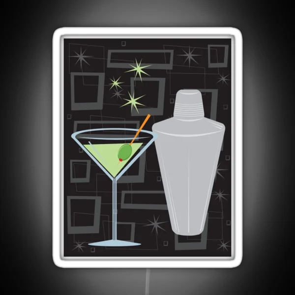 Atomic Retro Martini And Shaker RGB Neon Sign