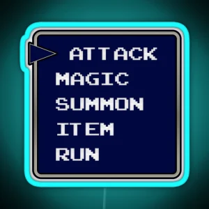 Attack Magic Summon Item Run Funny Final Fantasy Gift For Gamers RGB Neon Sign