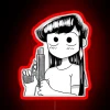 Attractive Alluring Teenager Beautiful Komi San With A Gun From The Anime Komi San Cant Communicate RGB Neon Sign - Image 2