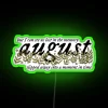 Vintage folk art-inspired August birthstone neon decorative wall led artwork
