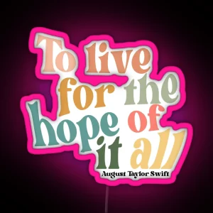 August Folklore Lyrics RGB Neon Sign