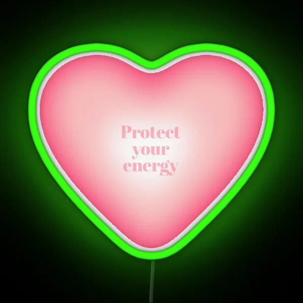 Aura Heart Protect Your Energy RGB Neon Sign