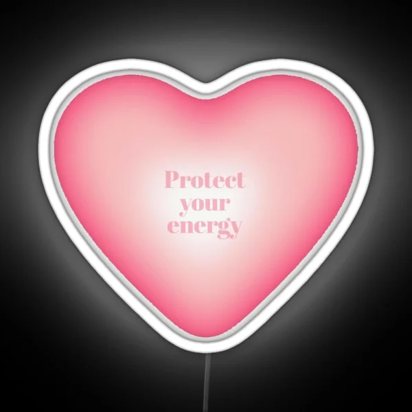 Aura Heart Protect Your Energy RGB Neon Sign