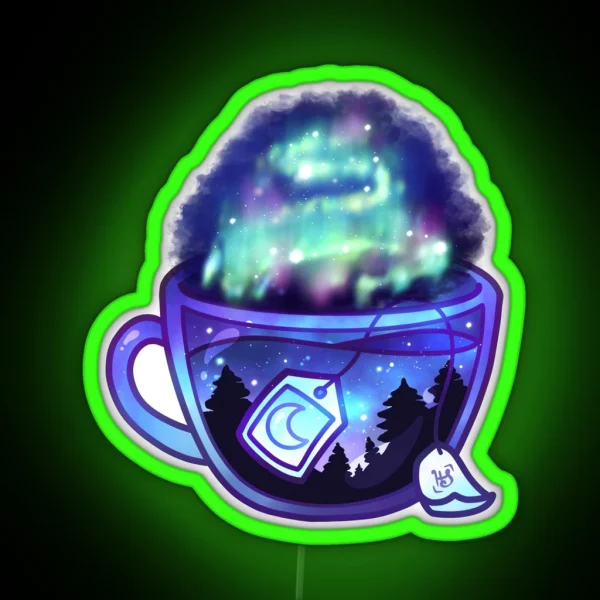 Aurora Borealis Tea Dreamy Aesthetic RGB Neon Sign