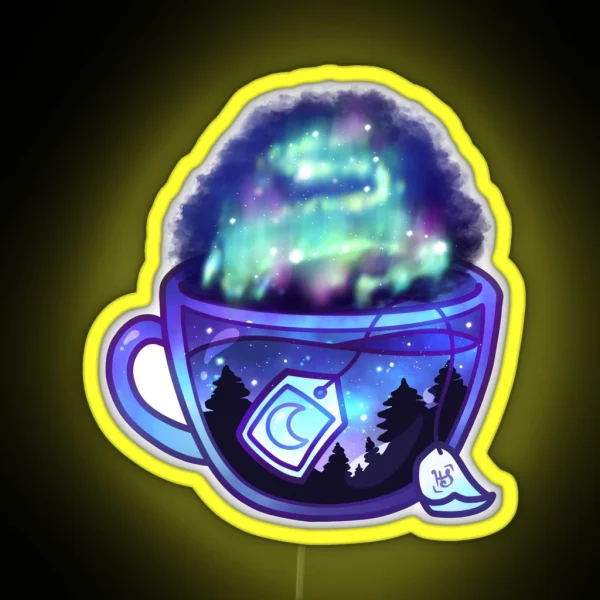 Aurora Borealis Tea Dreamy Aesthetic RGB Neon Sign
