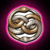 Auryn's Luminous Quest: Vibrant Neon Artwork Inspired by NeverEnding Story Classic