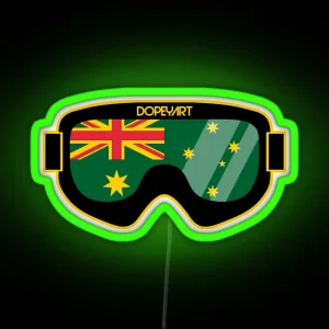 Aussie Goggles 2 Alternate Colours Ski And Snowboard Goggle Art Dopeyart RGB Neon Sign