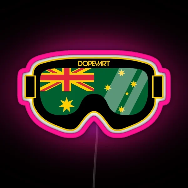 Aussie Goggles 2 Alternate Colours Ski And Snowboard Goggle Art Dopeyart RGB Neon Sign