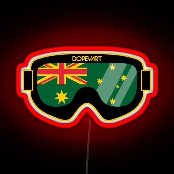 Aussie Goggles 2 Alternate Colours Ski And Snowboard Goggle Art Dopeyart RGB Neon Sign