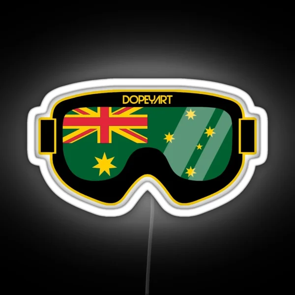 Aussie Goggles 2 Alternate Colours Ski And Snowboard Goggle Art Dopeyart RGB Neon Sign