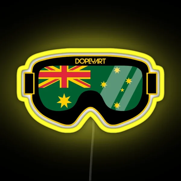 Aussie Goggles 2 Alternate Colours Ski And Snowboard Goggle Art Dopeyart RGB Neon Sign