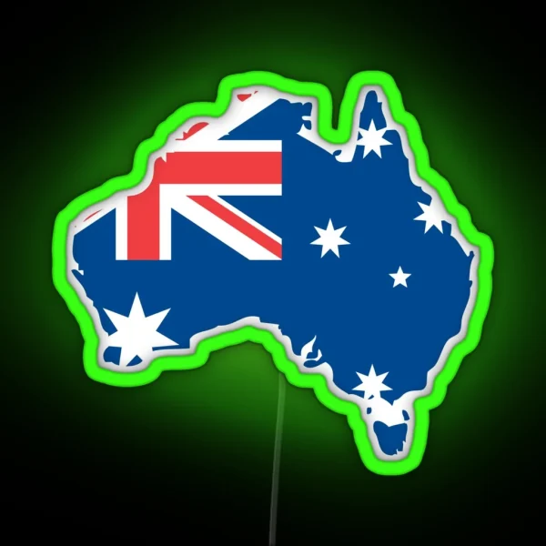 Australia Flag And Map RGB Neon Sign