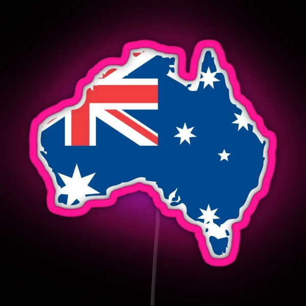 Australia Flag And Map RGB Neon Sign