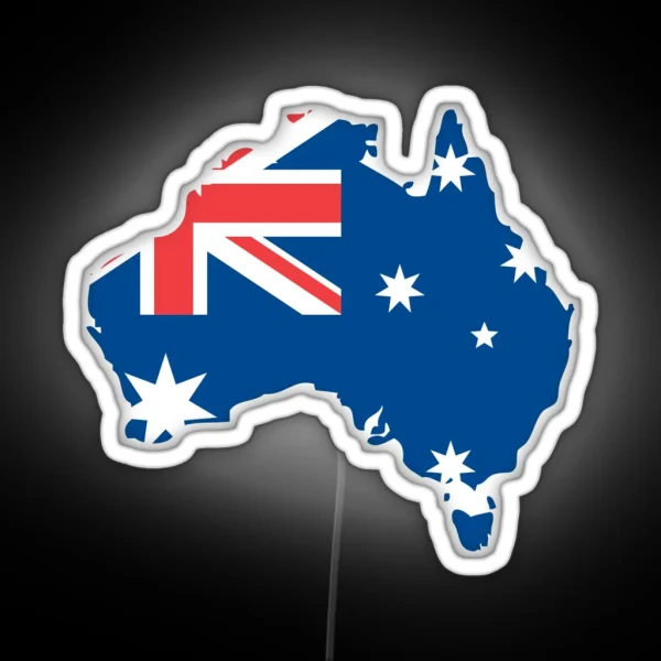 Australia Flag And Map RGB Neon Sign