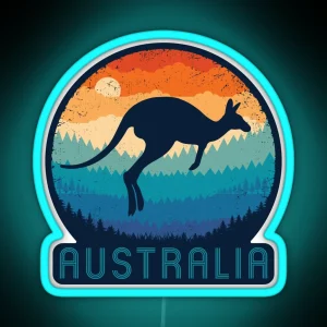 Australia Kangaroo Retro RGB Neon Sign