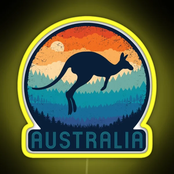 Australia Kangaroo Retro RGB Neon Sign