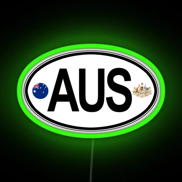 Australia Oval Country Code Decal RGB Neon Sign