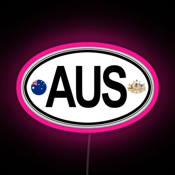 Australia Oval Country Code Decal RGB Neon Sign