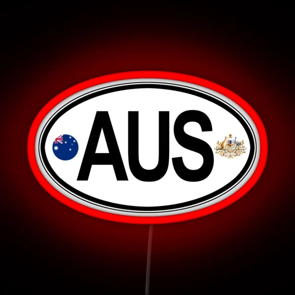 Australia Oval Country Code Decal RGB Neon Sign
