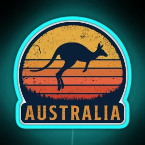 Australia Retro Kangaroo RGB Neon Sign