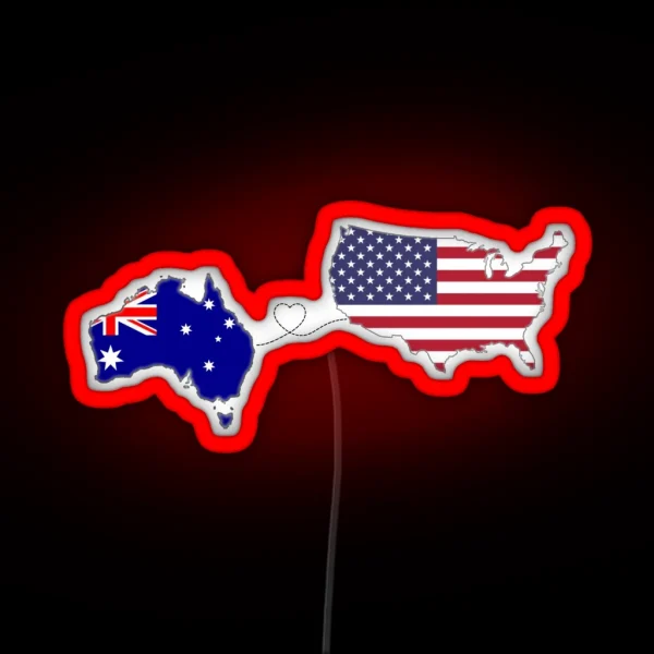 Australia USA Long Distance Love RGB Neon Sign