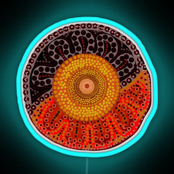 Australian Aboriginal Sun RGB Neon Sign