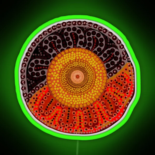 Australian Aboriginal Sun RGB Neon Sign