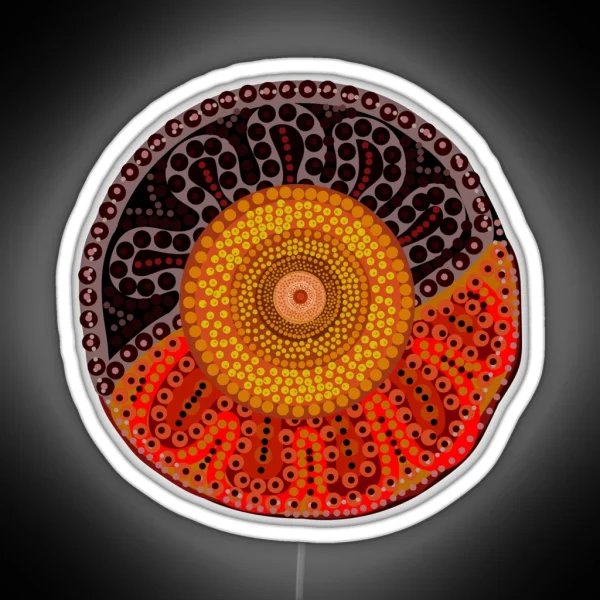 Australian Aboriginal Sun RGB Neon Sign