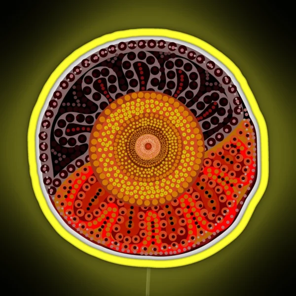 Australian Aboriginal Sun RGB Neon Sign