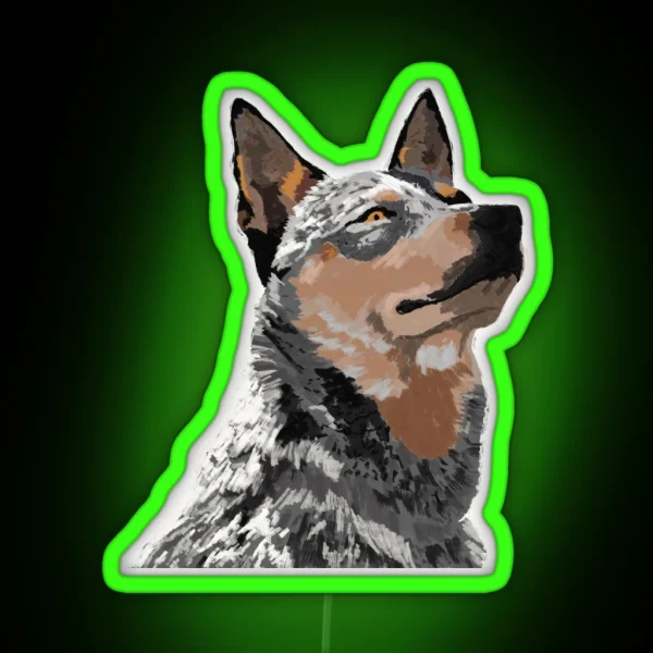 Australian Cattle Dog Blue Heeler RGB Neon Sign