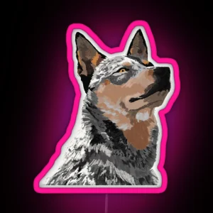 Australian Cattle Dog Blue Heeler RGB Neon Sign