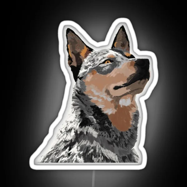 Australian Cattle Dog Blue Heeler RGB Neon Sign