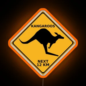 Australian Kangaroo Roadsign RGB Neon Sign