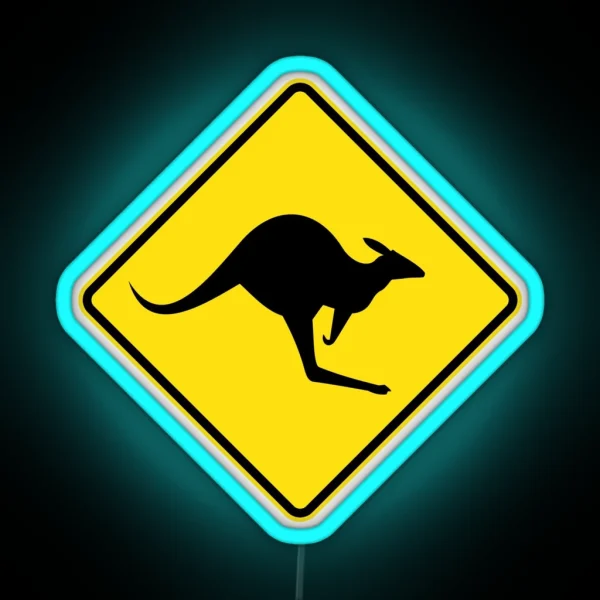 Australian Kangaroo Roadsign RGB Neon Sign