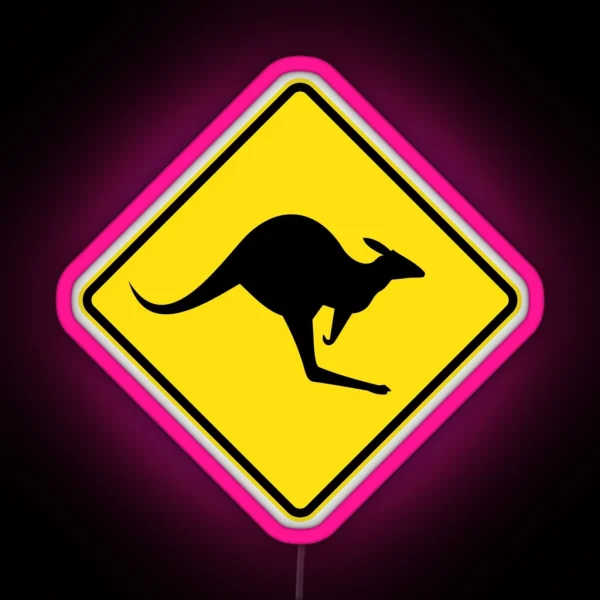 Australian Kangaroo Roadsign RGB Neon Sign