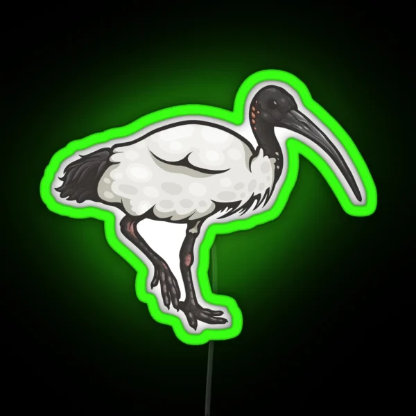 Australian White Ibis RGB Neon Sign