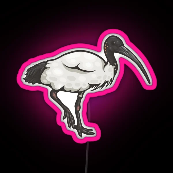 Australian White Ibis RGB Neon Sign