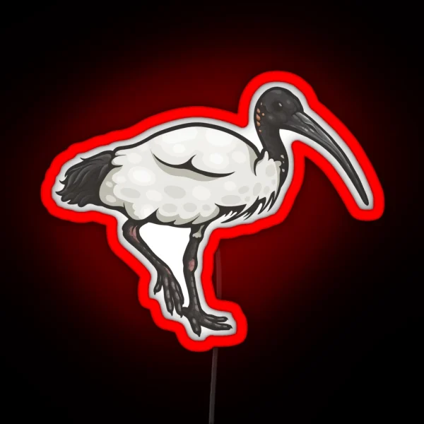 Australian White Ibis RGB Neon Sign