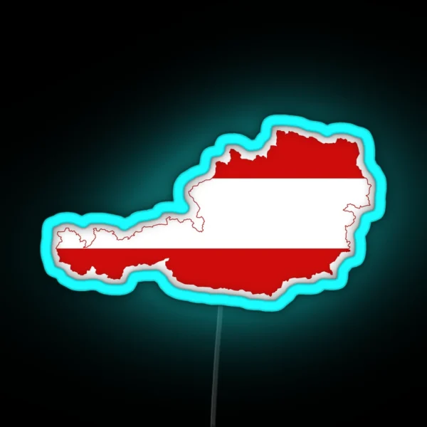 Austria Flag Map RGB Neon Sign