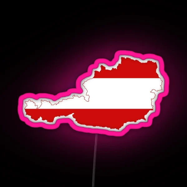 Austria Flag Map RGB Neon Sign