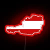 Austria Flag Map RGB Neon Sign
