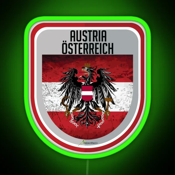 AUSTRIA Osterreich Austrian Shield Led Decals RGB Neon Sign