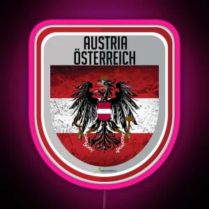 AUSTRIA Osterreich Austrian Shield Led Decals RGB Neon Sign