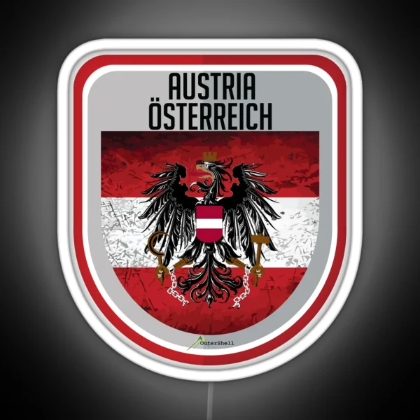 AUSTRIA Osterreich Austrian Shield Led Decals RGB Neon Sign