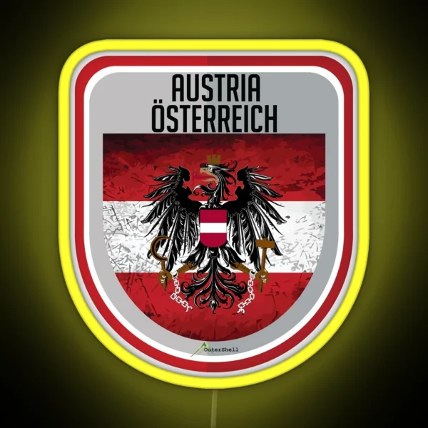 AUSTRIA Osterreich Austrian Shield Led Decals RGB Neon Sign