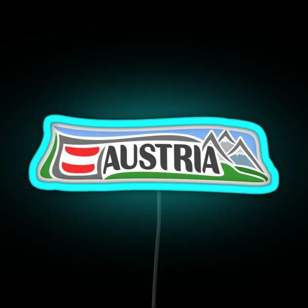 Austria Souvenir Landmark Austria Flag Travel RGB Neon Sign