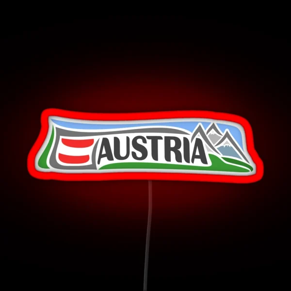 Austria Souvenir Landmark Austria Flag Travel RGB Neon Sign