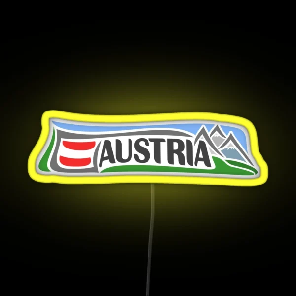 Austria Souvenir Landmark Austria Flag Travel RGB Neon Sign