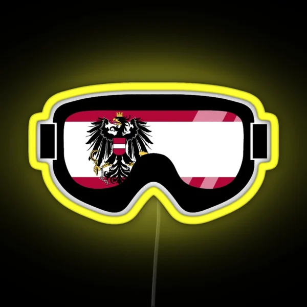 Austrian Goggles Goggle Flag Art Dopeyart RGB Neon Sign