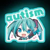 Autism Awareness Neon Sign with Hatsune Miku and Project Sekai Design